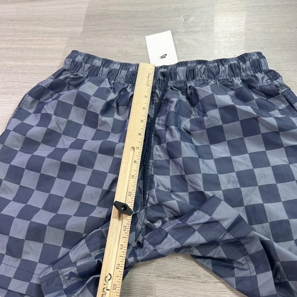 Nike Swim Trunks Shorts Mens Medium Blue Check Quick Dry FN3098-410 NEW